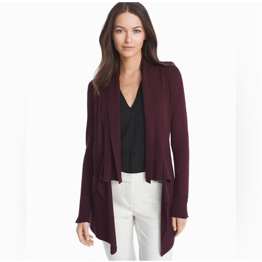 White House Black Market Maroon Sz Small Cardi Sweater